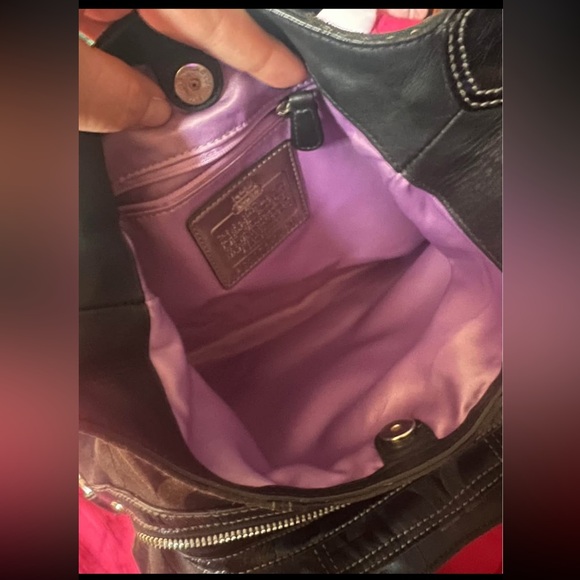 Coach Dark Brown Signature Shoulder Bag - Picture 3 of 5